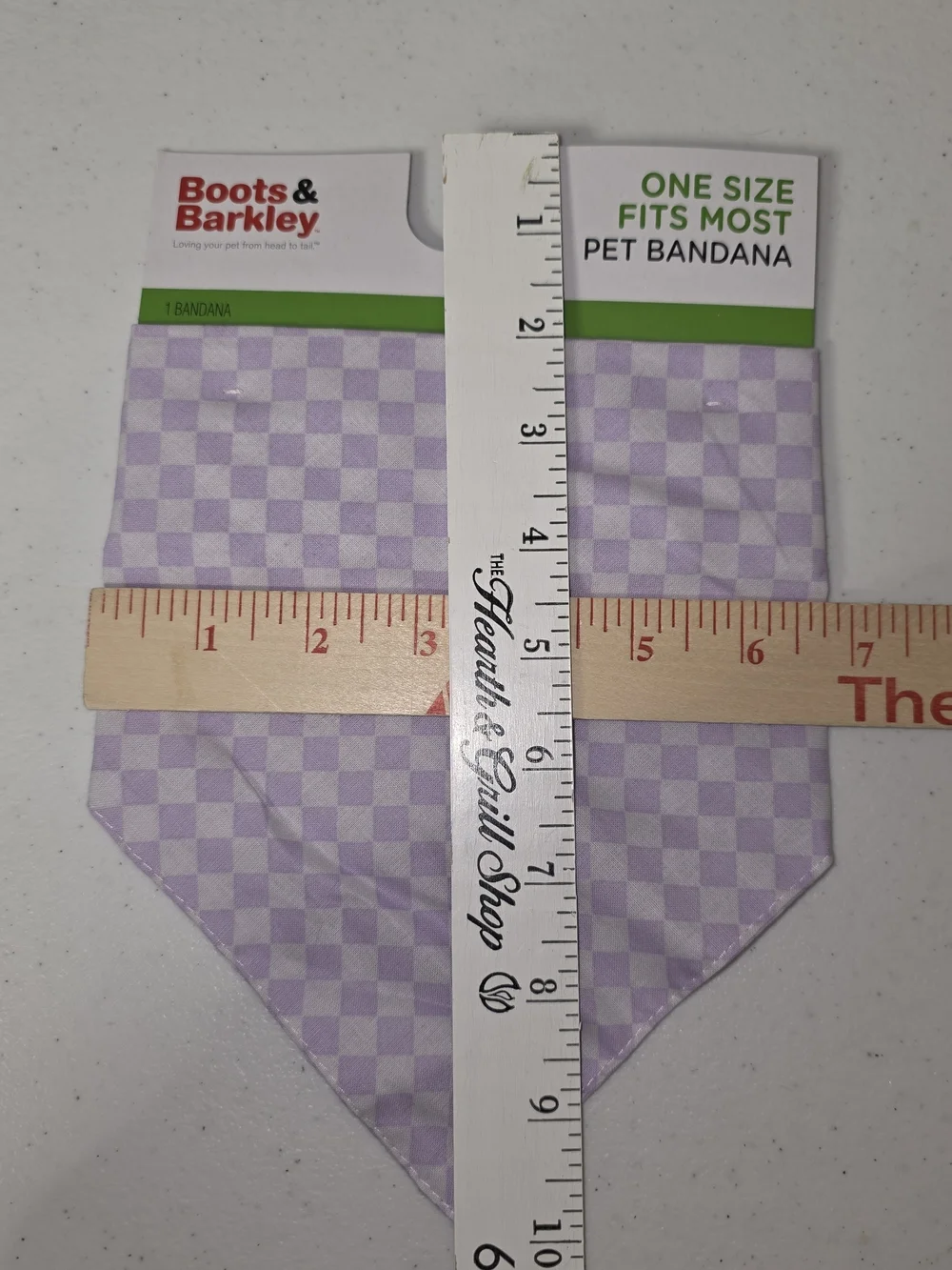 Boots & Barkley Lavender Checkered Pet Bandana OSFM NWT